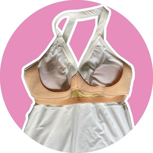 Athleta Pure White Cutout V Neck Activewear Dress Bra Top XL 14 C D DD NWOT NEW - Picture 7 of 8